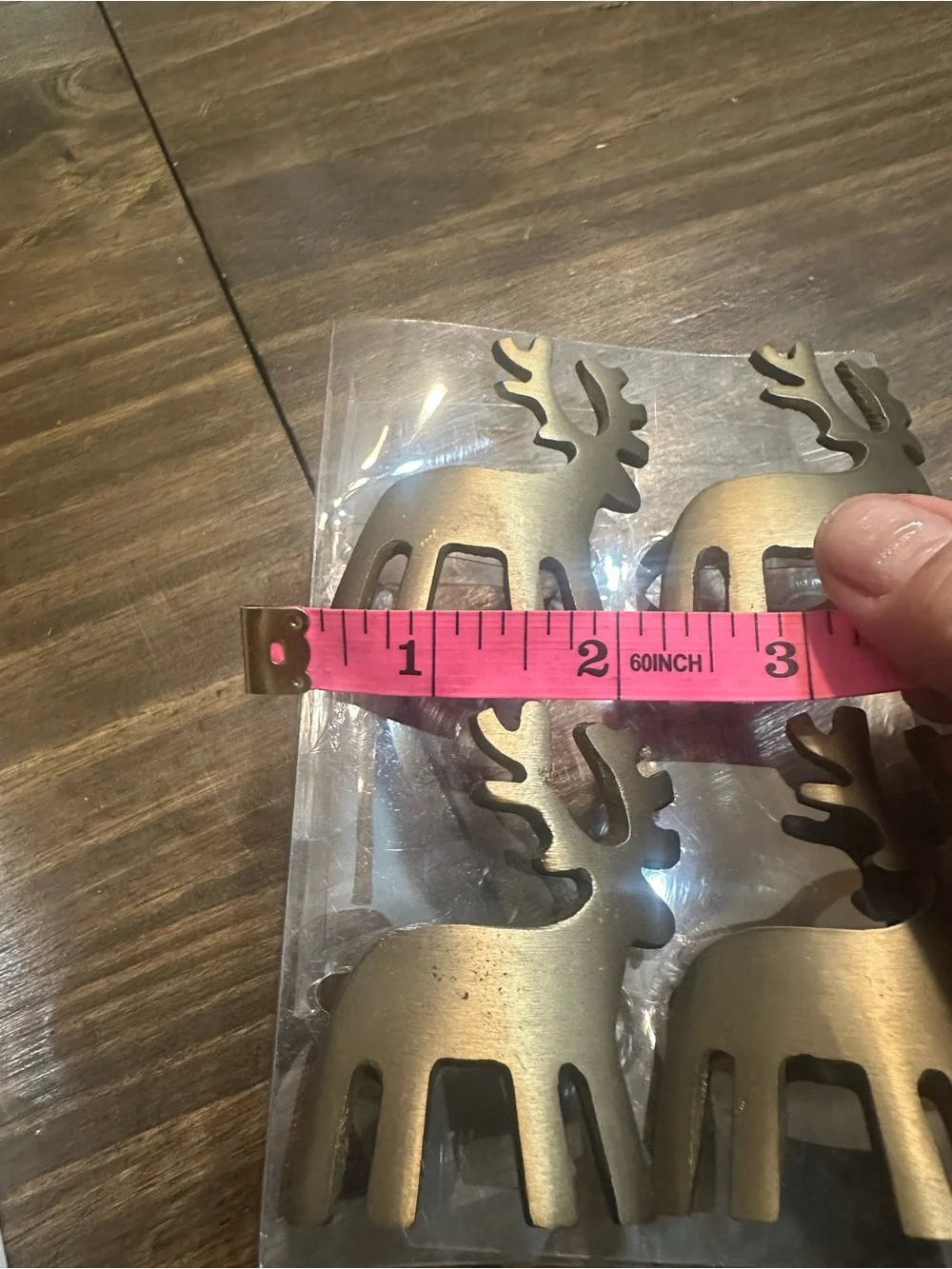 Set of 4 Brass Reindeer Holiday Napkin Rings